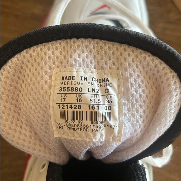 Nike Zoom Air Red and White Hightop Sports Cleats Size 17 - Picture 4 of 4